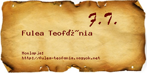 Fulea Teofánia névjegykártya